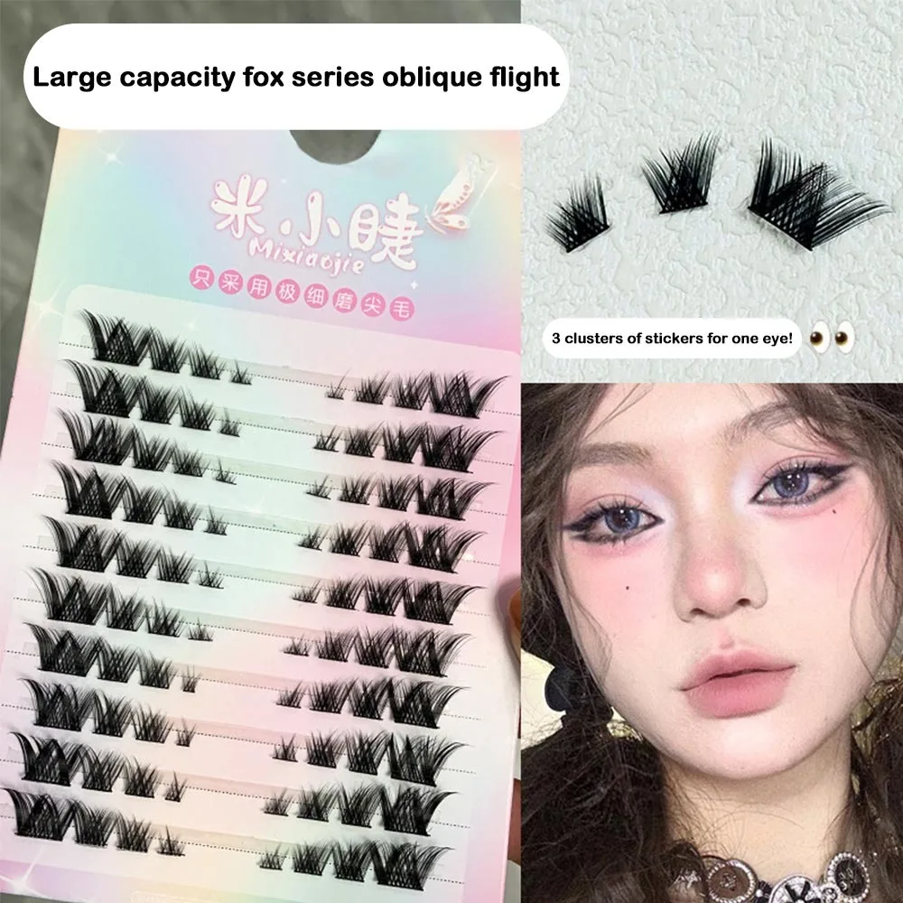 3d cílios postiços com tiras de cola gelatinosa anime cosplay mangá cílios feitos à mão diy único cluster cílios postiços suprimentos de maquiagem