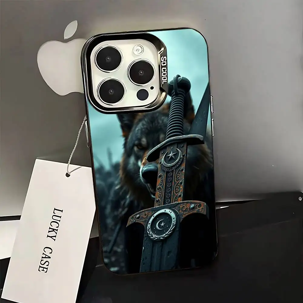 Phone Case For iPhone 16,15,14,13,12,11,Pro,XS,Max,Plus,Mini,SE Bozkurt  Animals Black Candy Matte Shockproof Cover
