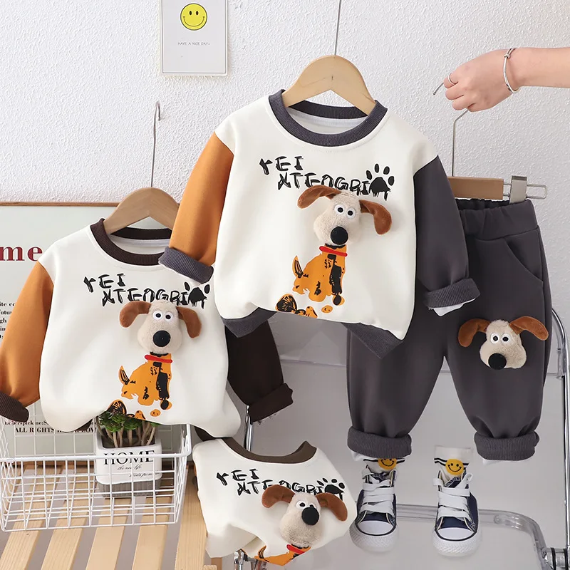 

Boys Clothes Sets Spring Autumn 2024 Children Cotton T-shirts Coats Pants 2pcs Tracksuits For Baby Sports Cute Suit Kids Outfits