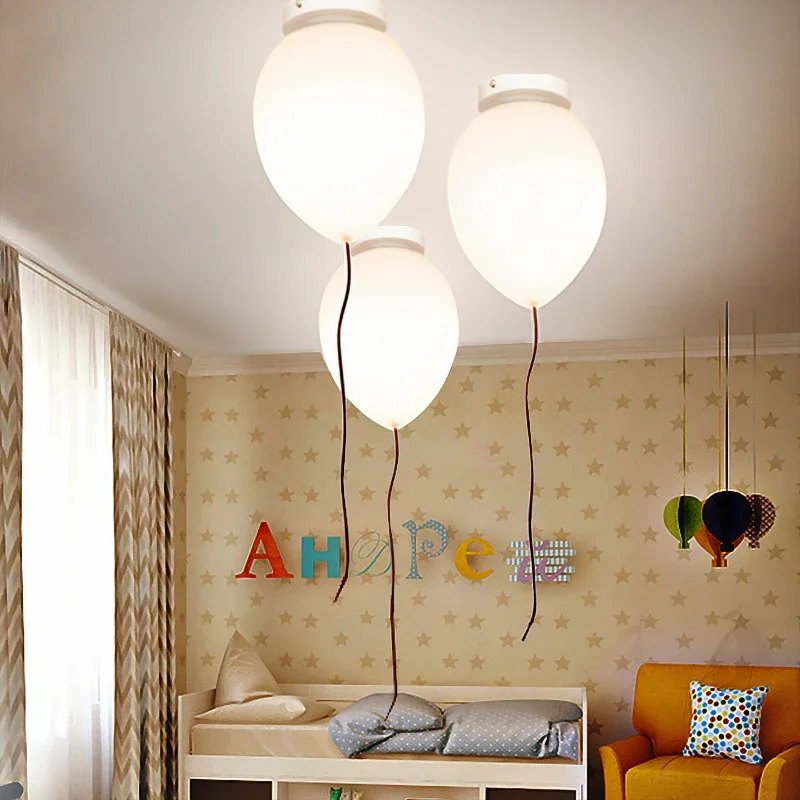 Modern Children led ceiling lights for living room Bedroom Bedside Study Aisle Lights White Balloons glass Ceiling Lamp MJ1112