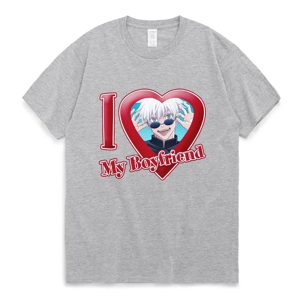 

Jujutsu Kaisen Gojo Satoru I Love Boyfrirnd Print Men/Women T Shirt Summer 100% Cotton T-shirts Short Sleeve Unisex Streetwear