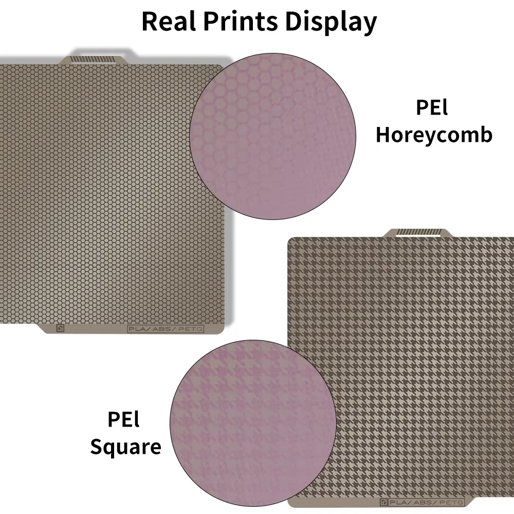 The Latest Version Build Plate for Bambu X1/P1 A1 mini Creality K1 Honeycomb PEI and Houndstooth PEl Double Printing Steel Sheet