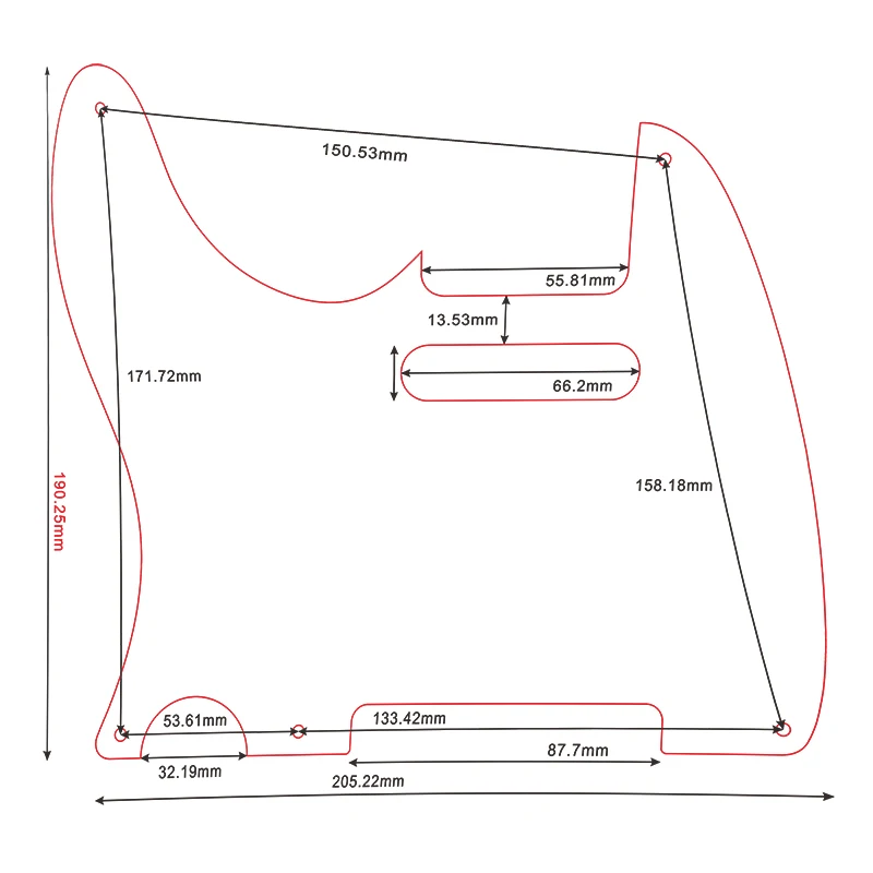 Xinyue Parts - For Left Hand US Standard 5 Screw Holes 52Year Tele Telecaster Guitar Pickguard Scratch Plate Multicolor Choice