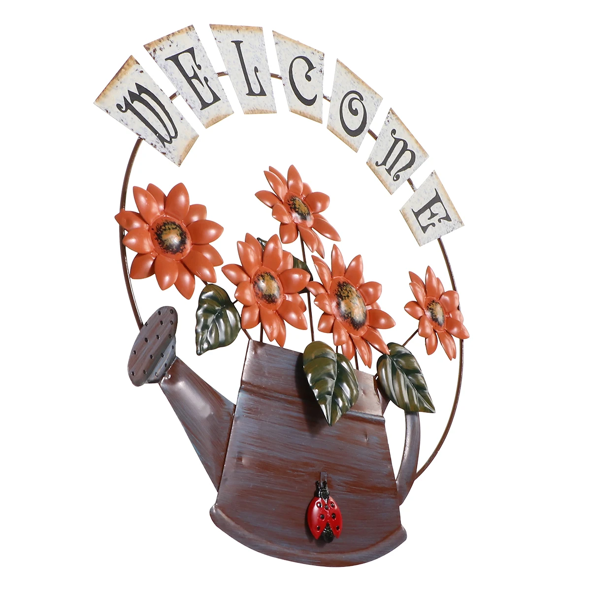 

Iron Sheet Wall Hangings Chic Potted Sunflowers Welcome Sign Hanging Plaque Home Decor Party Stage Photography