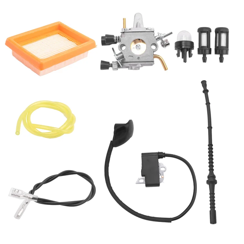 

Top Deals Carburetor For STIHL FS120 FS200 FS250 Ignition Coil Air Filter Fuel Hose Tune Up Kit Trimmer Brushcutter