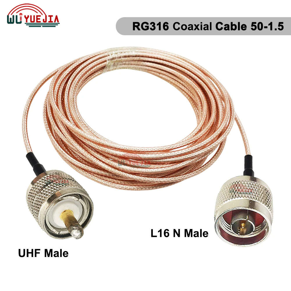 N to UHF Type Adapter PL-259 S0-239 SL16 Male Plug to L16 N Female Jack Bulkhead Connector 50ohm RG-316 RF Coaxial Cable 0.1~30M