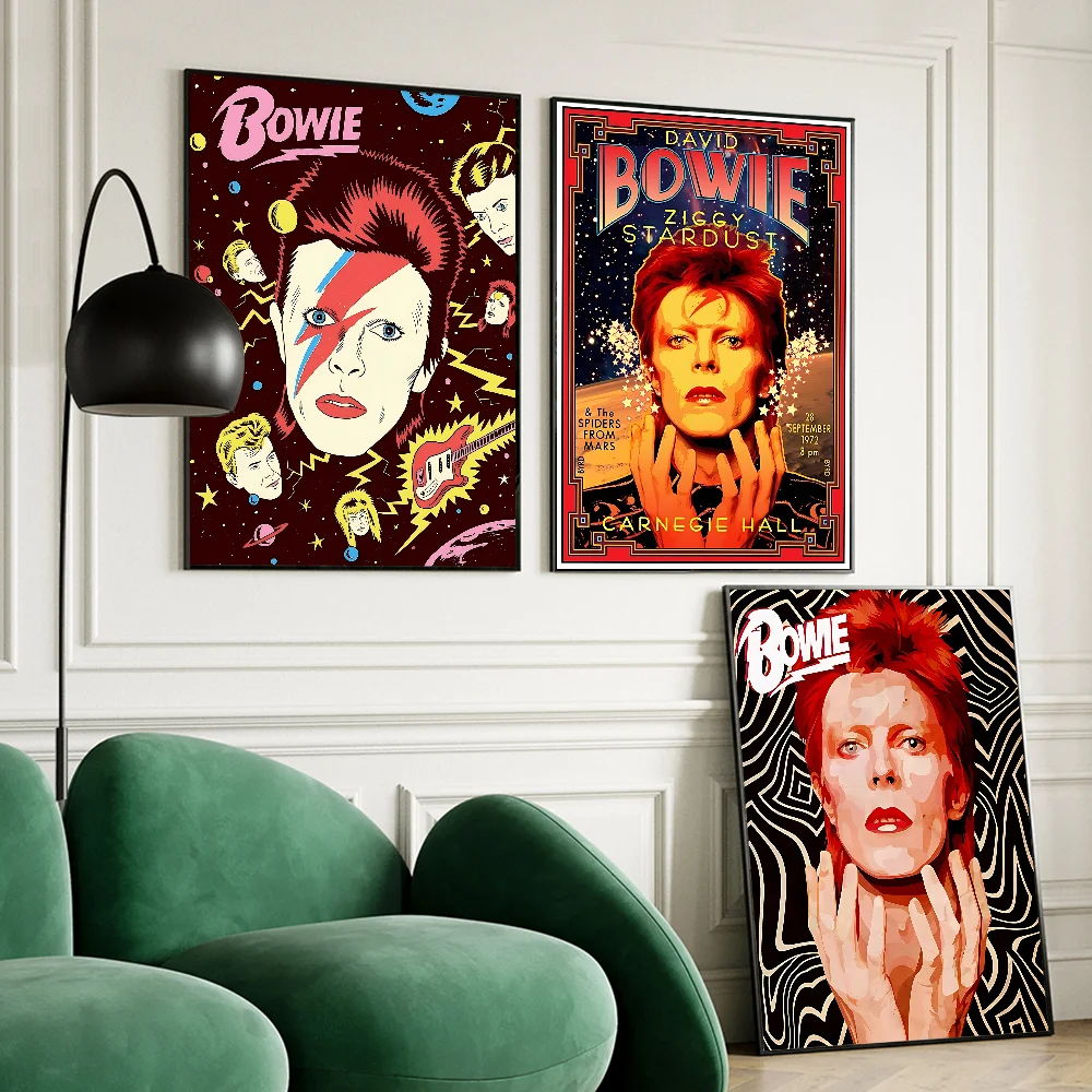 Rock D-David Singer-B-BowieS Self-adhesive Art Poster Whitepaper Prints Posters Artwork Aesthetic Art Wall Painting