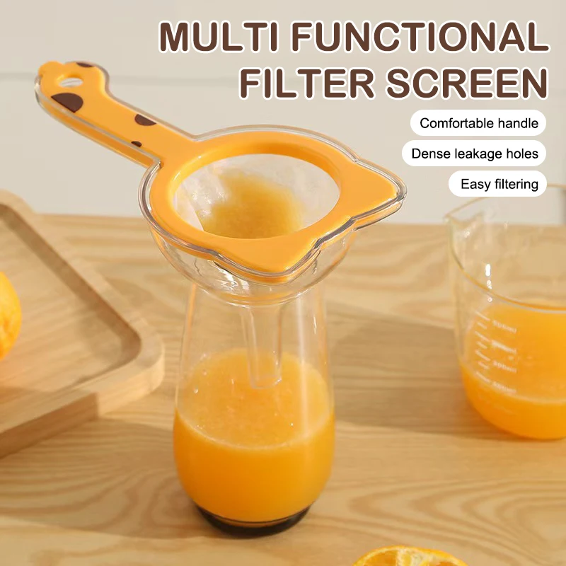 

Innovative 2-in-1 Funnel Filter: Detachable Juice Strainer with Handle for Oil, Milk and Coffee Filtering Needs.