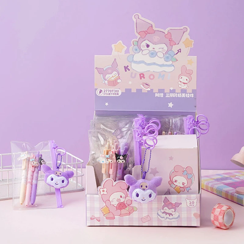 10/20bag Sanrio Gel Pens Kuromi Melody Cinnamoroll Neutral Pen Stationery Set Roller Ball Pen Office School Supplies Wholesale