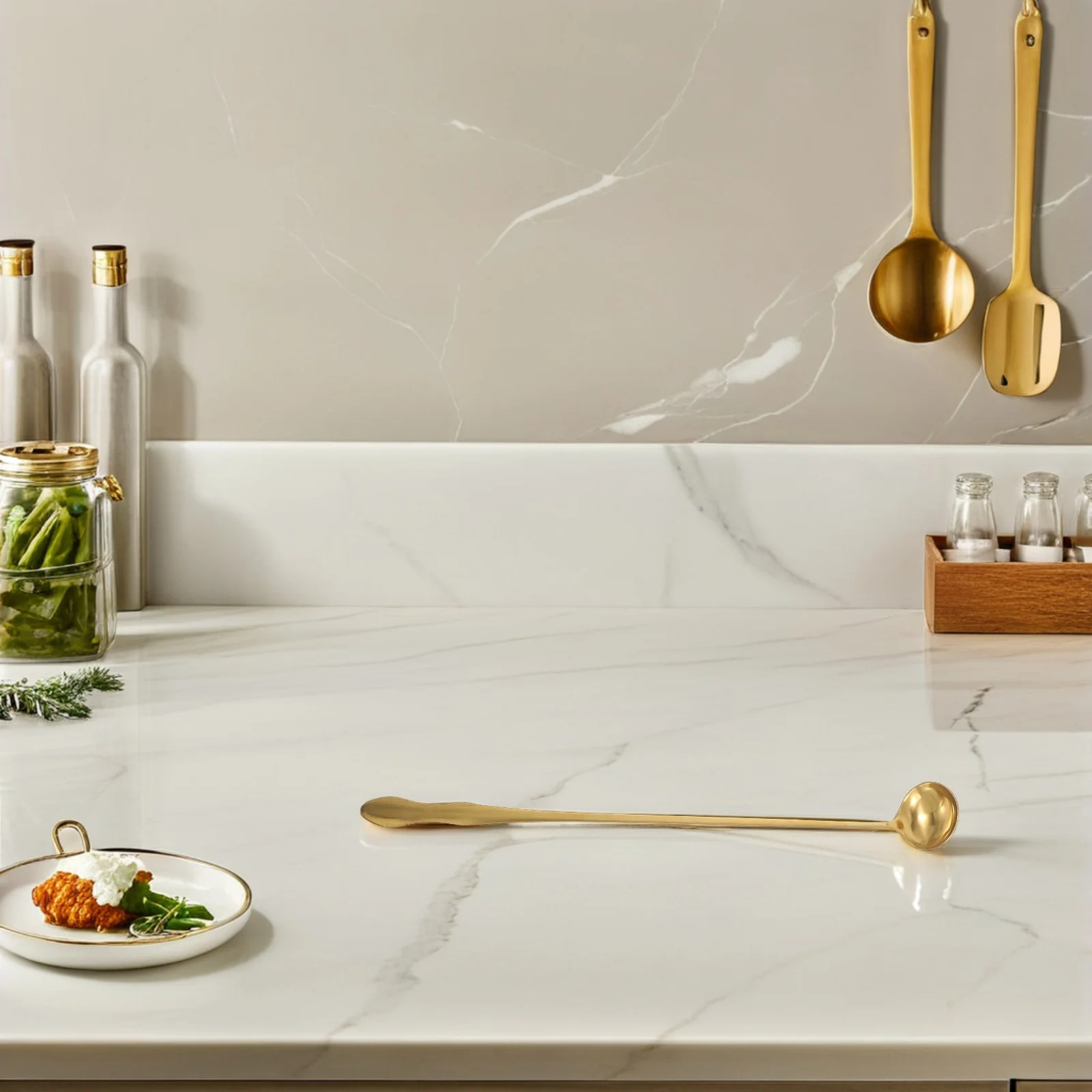 

2pcs Stainless Steel Spoon Long Handle Soup Ladle Oil Skimmer For Hot Pot Ramen Coffee Stirring Kitchen Utensils