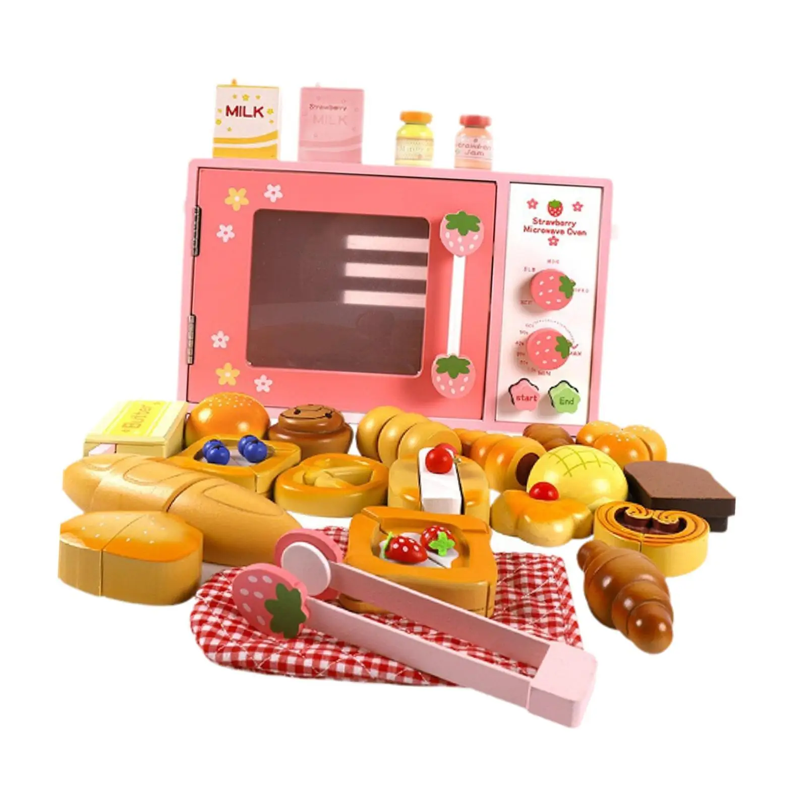 

Kids Wooden Microwave Toy Realistic Toy Home Appliances Toy Pretend Play Toy for Toddlers 3-8 Year Old Children Girls Boys Kids