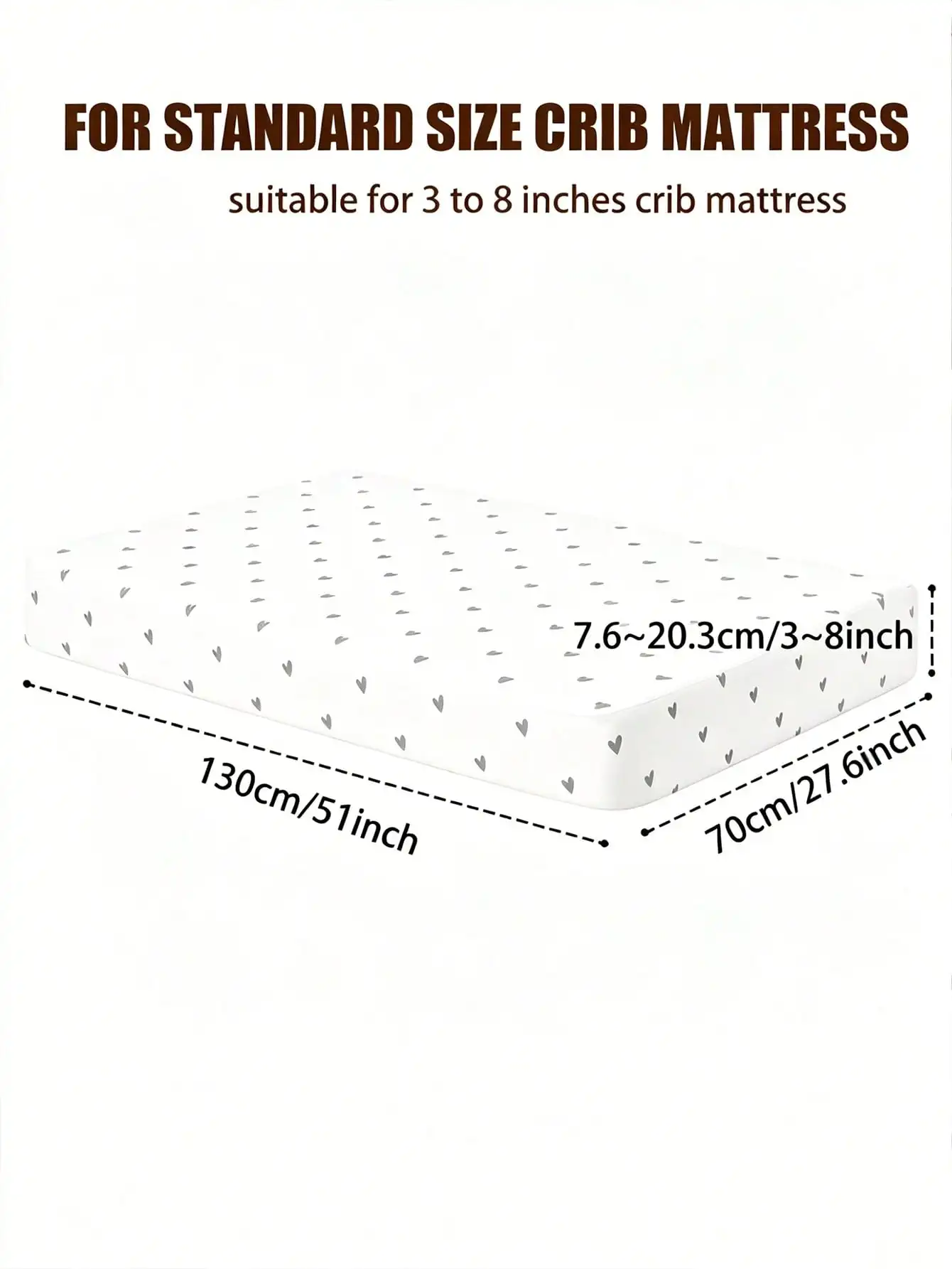 Printed Baby Crib Fitted Sheet Soft Elastic Edge Machine Washable Star Love Pattern Design for Standard Babies Crib Use Bedding