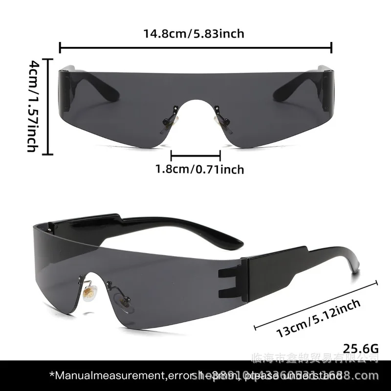 Future Oriented Y2K New Fashionable One-piece Sunglasses, Surround Style Sports Punk Sunglasses