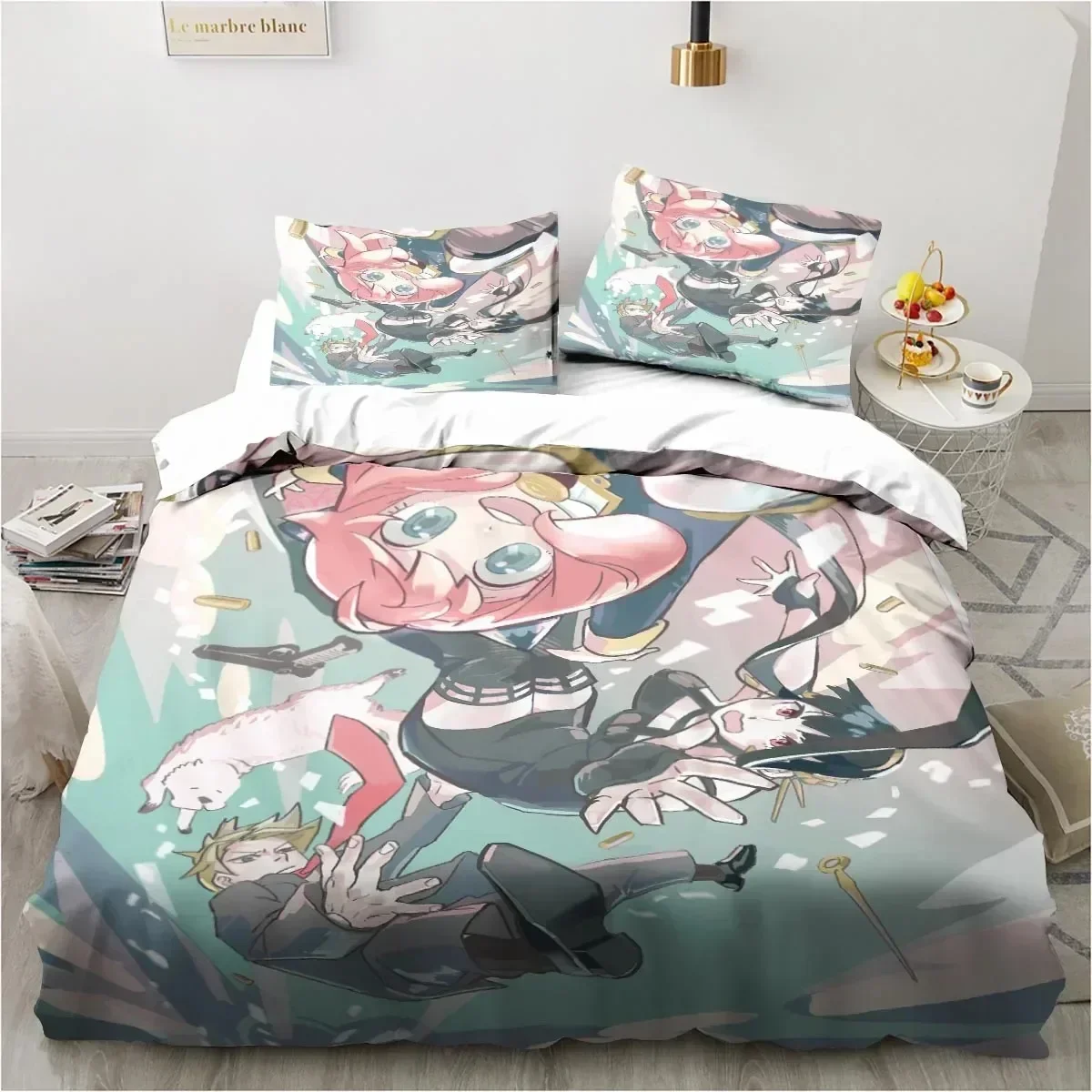 

SPY×FAMILY Anime Comforter Bedding Set Printed Bed Set With Pillowcase Bed Duvet Cover Soft Queen King Size Bedclothes Home