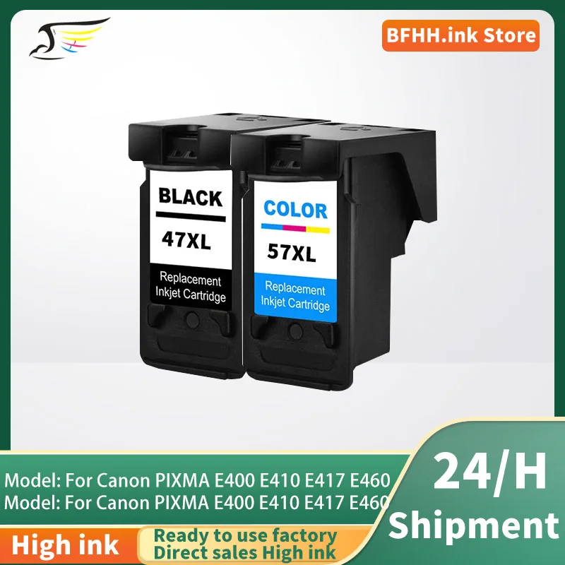 

47XL 57XL PG47XL CL57XL PG47 CL57 47 57 Compatible Ink Cartridge for Canon PIXMA E400 E410 E417 E460 E470 E480 E3170 E3370 E477