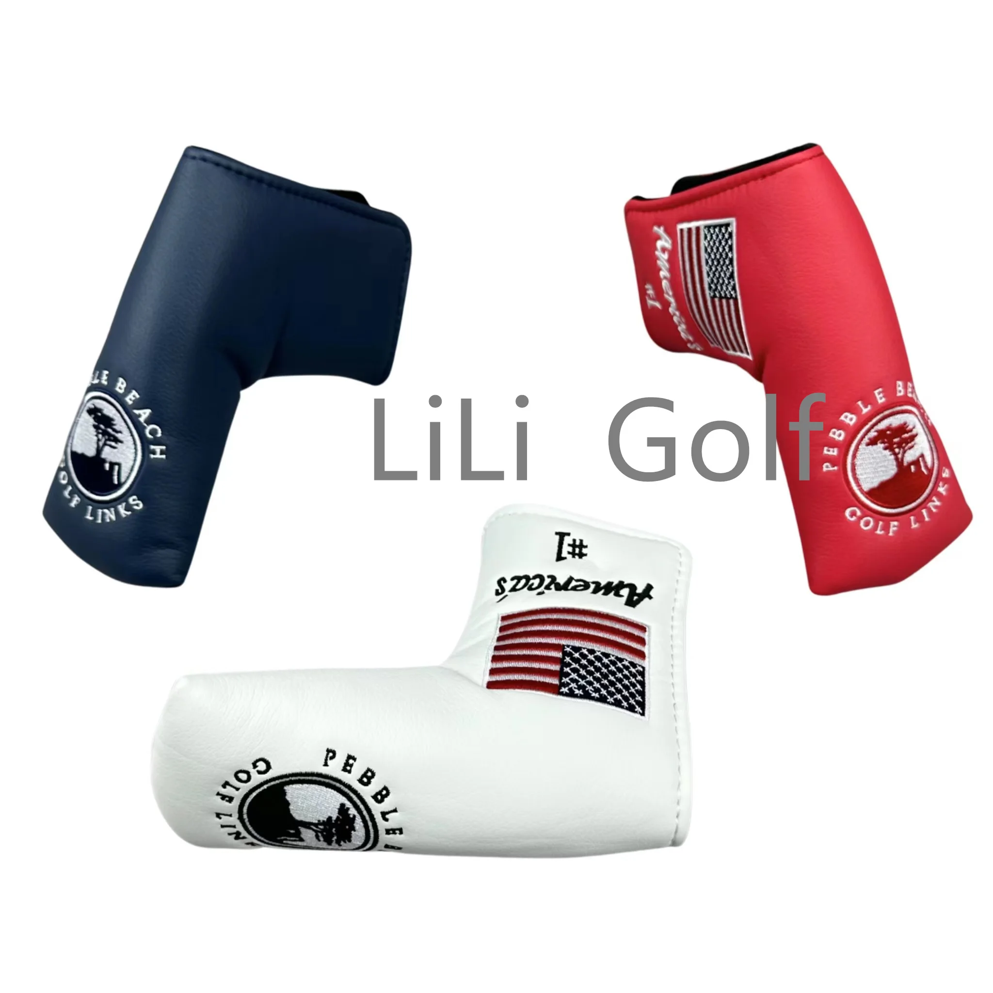 1pc 골프 퍼터 커버 PU 가죽 클로저 파인 패턴 골프 클럽 커버 블레이드 퍼터 커버 보호대