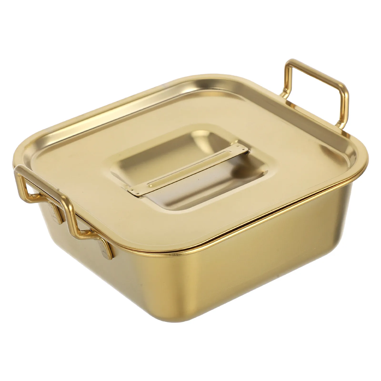 

Поднос из нержавеющей стали квадратной формы с двумя ручками, плоским дном и устойчивой конструкцией, для подачи закусок: жареной курицы, картофеля фри, десертов