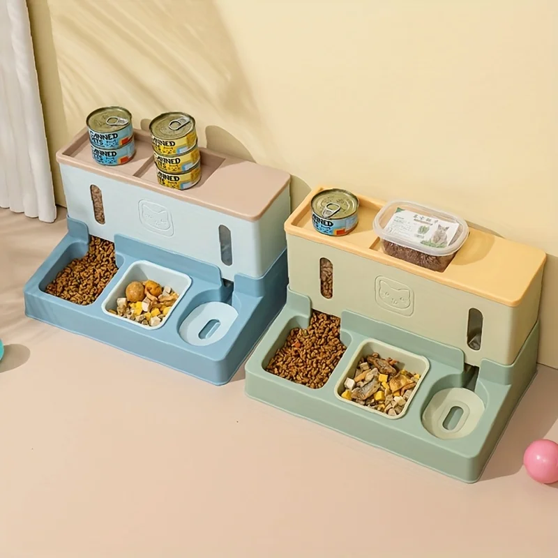 3In1 Automatic Pet Feeder With Water Dispenser 3 Bowls Silent Large Capacity Non Stick Cats Dogs Dry Wet Food Travel Feeder Bowl