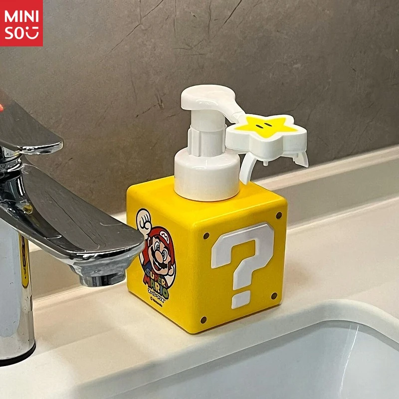 

Mario Cute Stylish Bathroom Pump Bottle - Empty Refillable, Foam Dispenser for Hand Soap, Star Design, Home Use