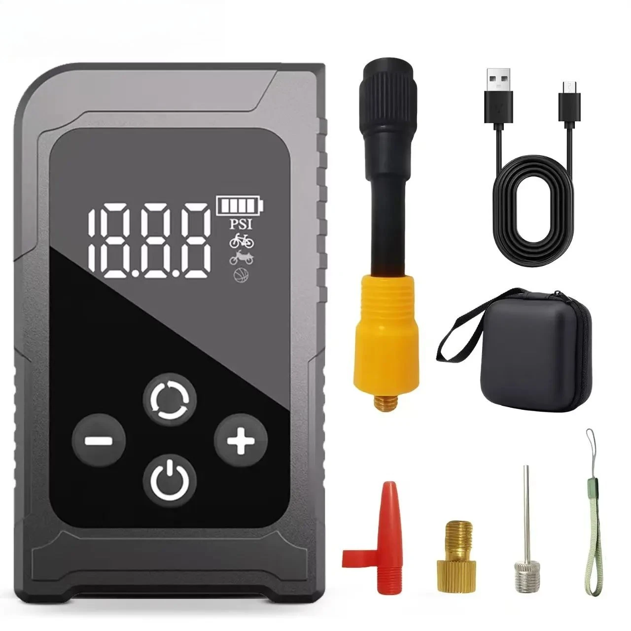 

150Psi портативный карманный мотоцикл, дорожный велосипед, электрический воздушный насос для велосипедных шин, мини-перезаряжаемый воздушный насос для шин, аксессуары