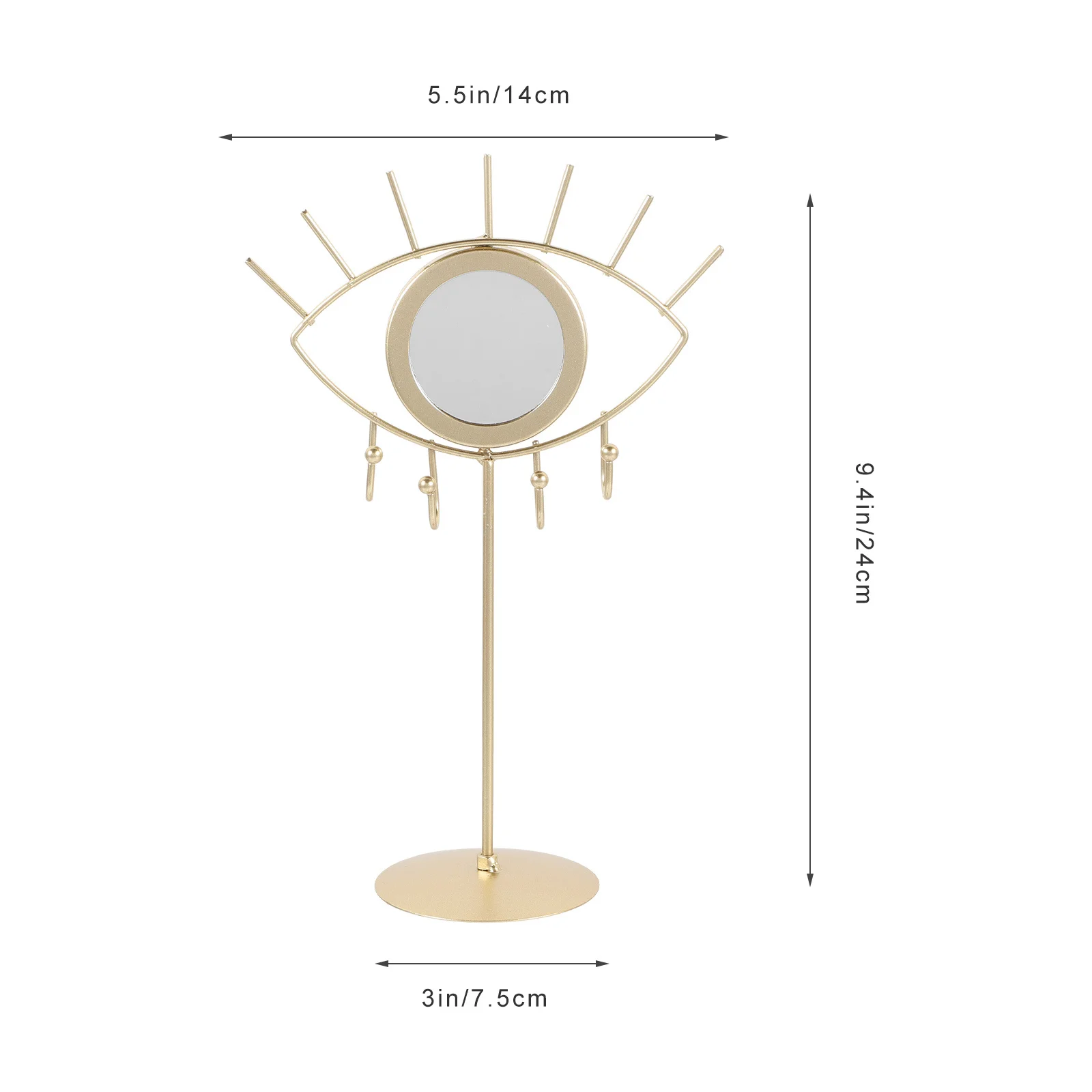 Eye Shape Makeup Mirror Earrings Rack Jewelry Display Stand Organizer Functional Necklace Holder Gift for Any Occasion