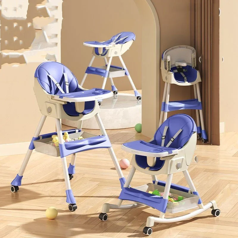 Feeding Rocking Chair Baby Kitchen Dining Wheels High Child Chair Design Cushion Plastic Sillon Plegable Infantil Furniture