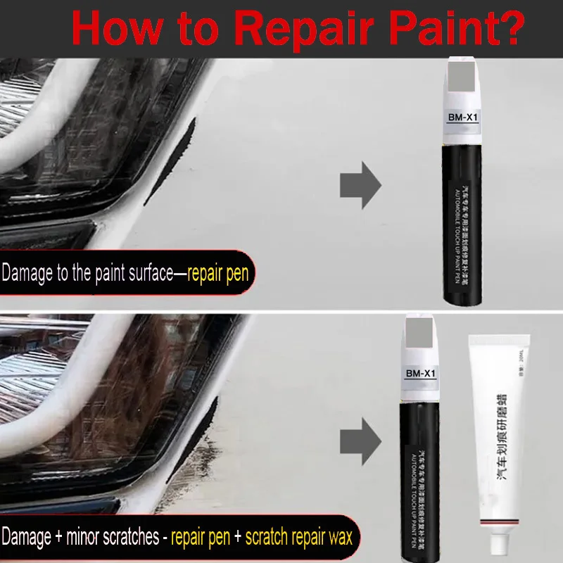 For Tesla Model 3 Y X S Car Paint repair pen Paint Fixer Scratch Repair Accessories Black White