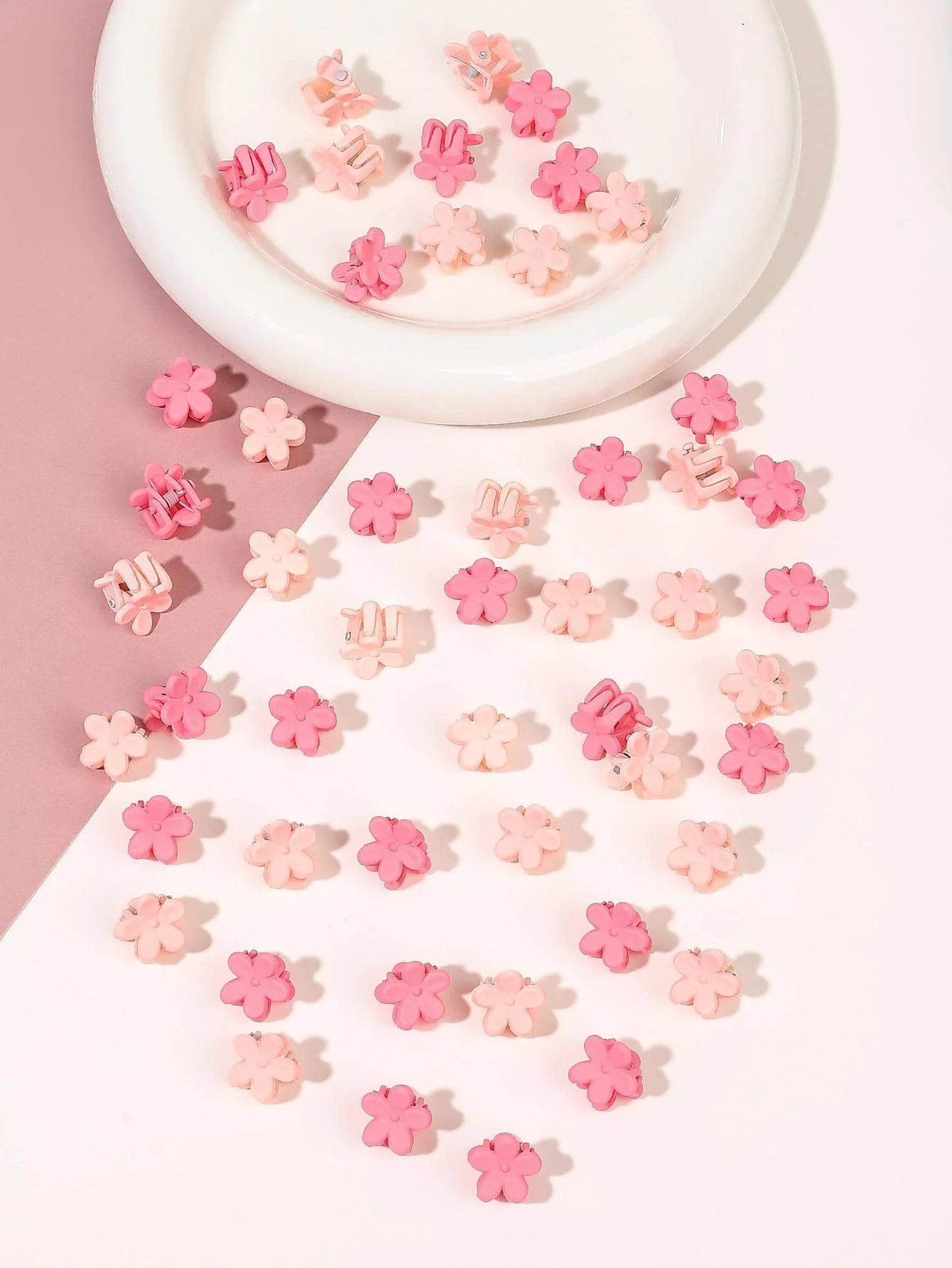 50 Stück bunte Mini-Blumen-Haarklammern für Mädchen, niedliches Haar-Styling-Zubehör, Urlaubsgeschenk, dekorative Dutt-Klemme, winziges Haar – Detail 21