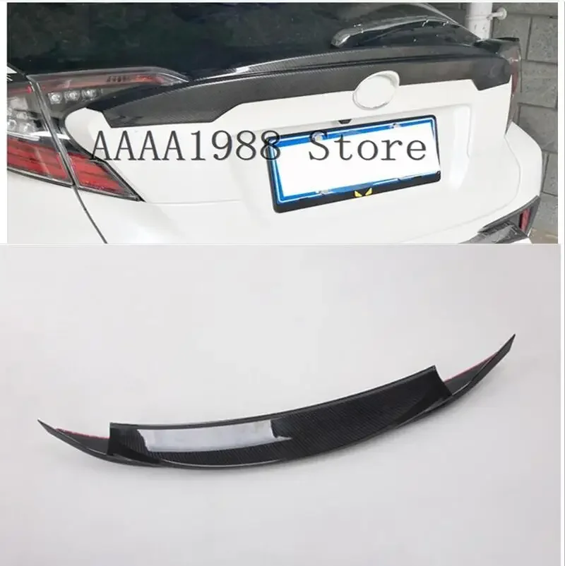 

2020 Carbon fiber Plastic Accessories Rear With Wing Spoiler Cover Trim 1pcs Fit For Toyota C-HR CHR 2016 2017 2018 2019 2020