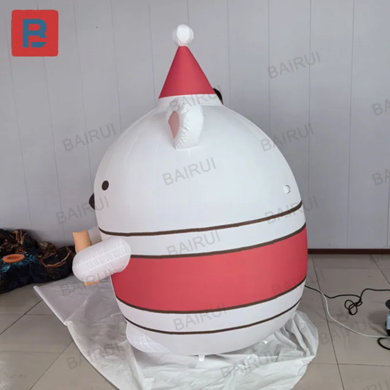 دب عيد الميلاد القابل للنفخ، نموذج هواء عيد الميلاد، مع منفاخ، ديكور مربع لمركز التسوق في الهواء الطلق