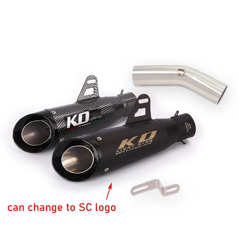 

For Kawasaki ZX6R 2009-2022 Slip On Escape Motocross Exhaust System Mid Connect Link 51mm Muffler Silencer No DB Killer