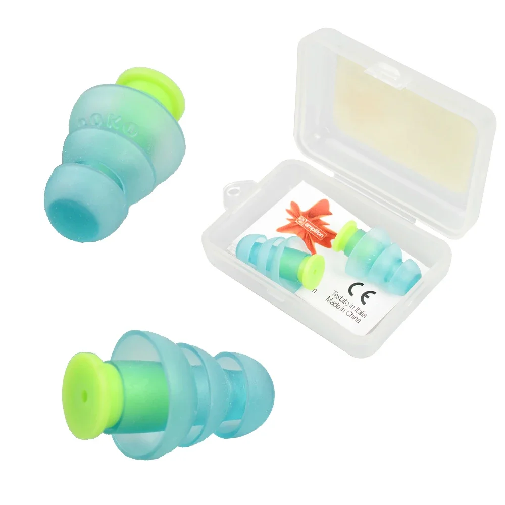 Waterproof Swimming Silicone Earplugs for Adults & Kids - Anti-Noise Ear Buds Plug