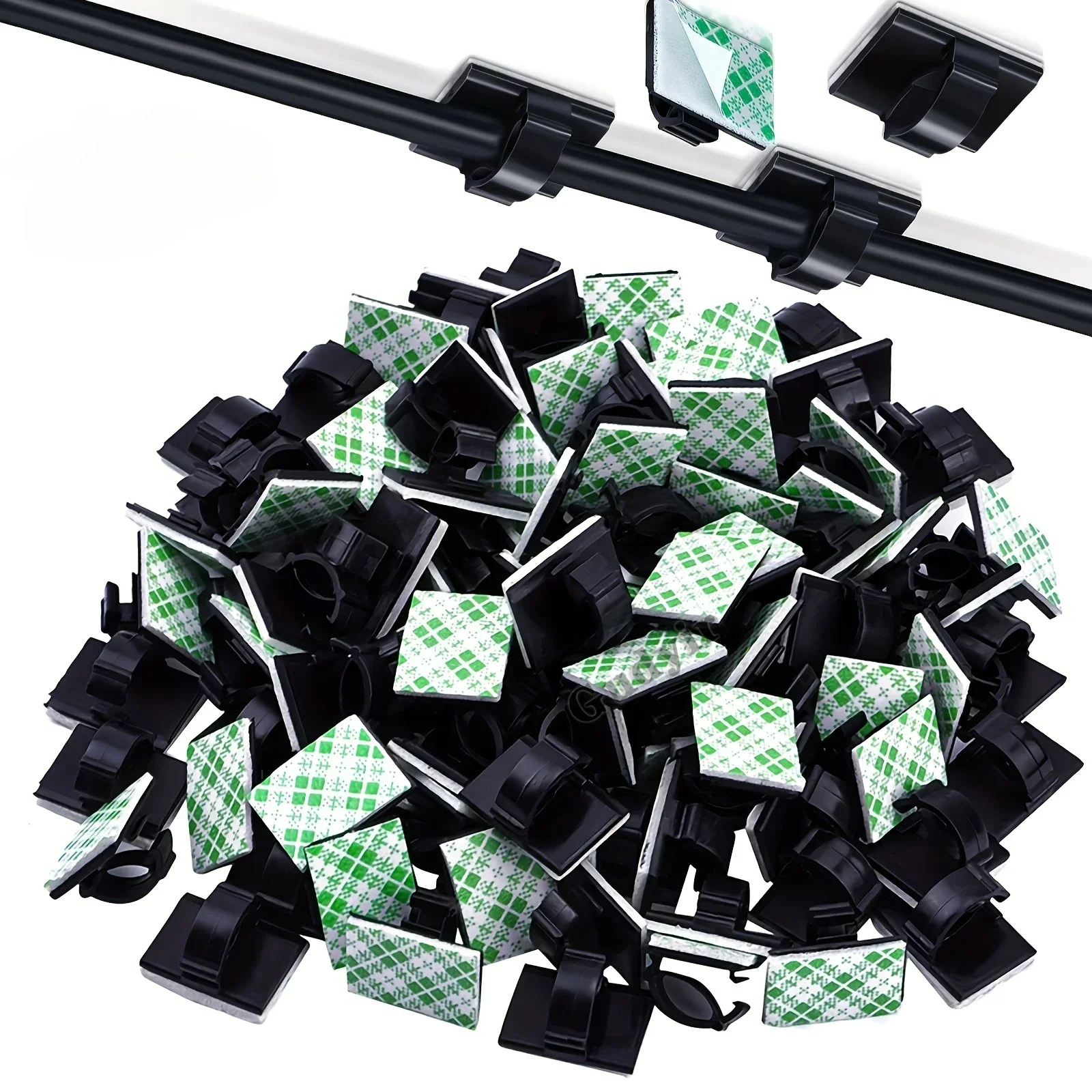 

50pcs Adhesive Cable Clips Wire Clips Cable Wire Management Wire Cable Holder Clamps Cable Tie Holder For Car, Office And