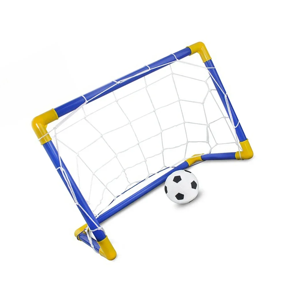 Dobrável mini bola de futebol plástico removível gol post net conjunto de alta resistência crianças indoor ao ar livre presente de aniversário da criança