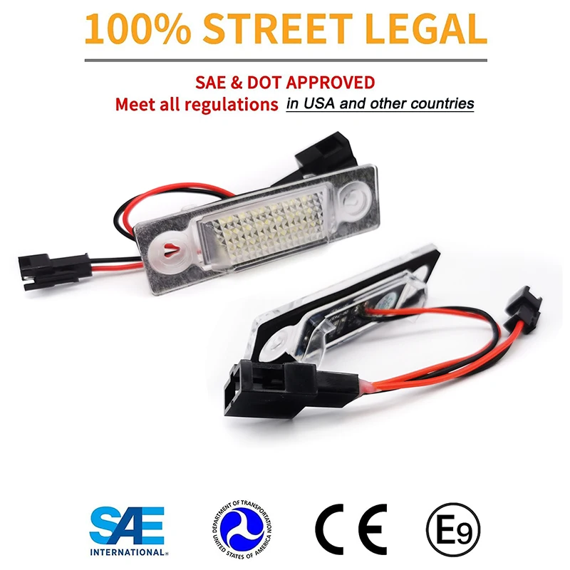 Luces LED Canbus para matrícula, lámparas para VW Sharan MK1, Ford Galaxy Seat Alhambra 7M8 7V9 WGR, Blanco OEM #7M3943021, 2 uds.