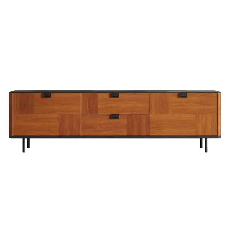 Medieval teak veneer TV cabinet, chest cabinet, dining side cabinet, modern simple bedroom, dresser, bedside table