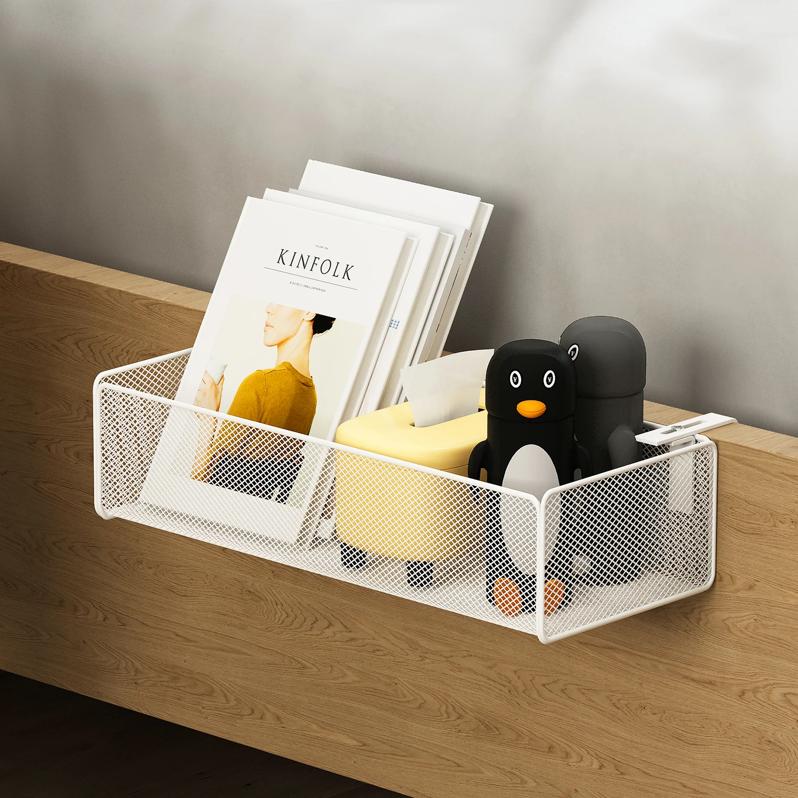 Nachttisch-Aufbewahrungsregal, Bohrerfreier Hängekorb für Studentenwohnheime, Nachttisch-Aufbewahrungsbox, Hängekorb, Wohnheim-Essentials, Bettumwandlung, Überkopf-Schlafzimmer