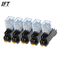 5 sets MY2P HH52P MY2NJ Relay Coil General DPDT Micro Mini Electromagnetic Relay Switch 110V 220V 12V 24V Power Relay Switch LED