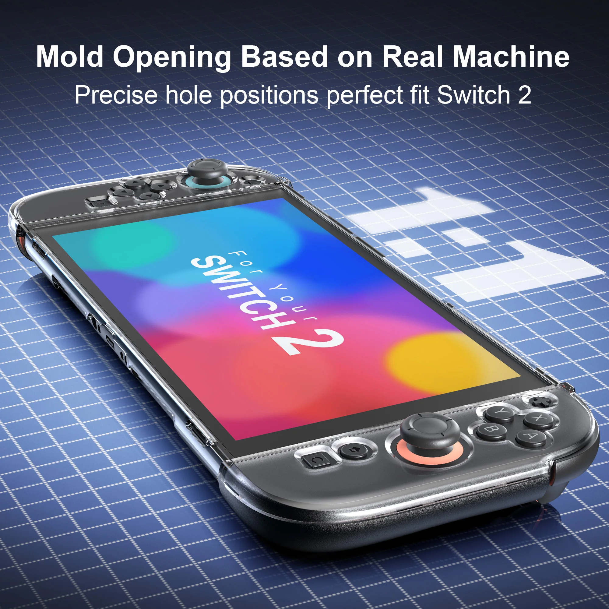Прозрачный разделенный защитный чехол для NS Switch 2, чехол для контроллера Joyco, полная защита для Switch 2, аксессуары