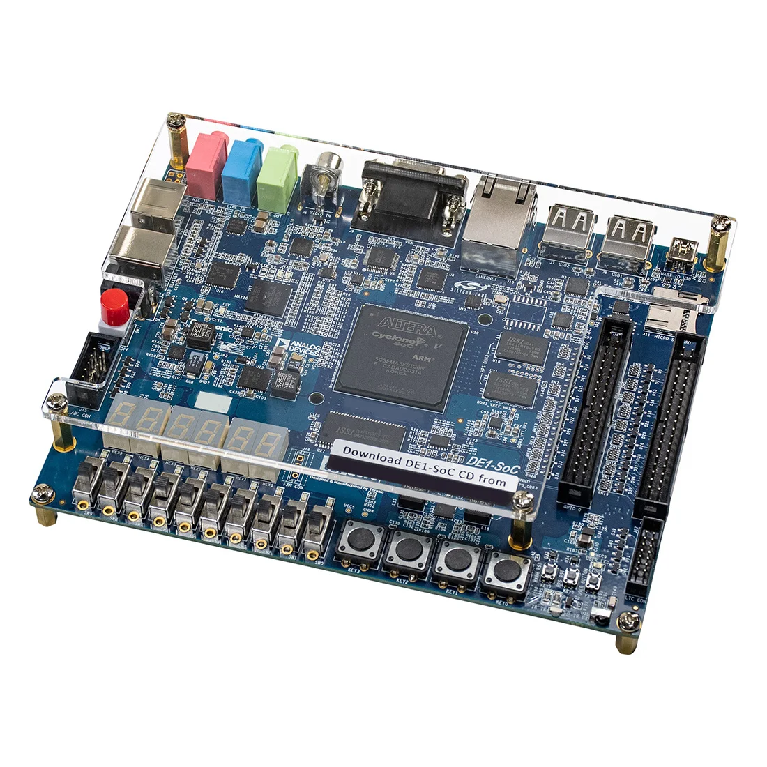 

FPGA Development Board with Cyclone V SoC 5CSEMA5 Dual-Core ARM Cortex-A9 DDR3 Ethernet VGA Audio Learning Kit