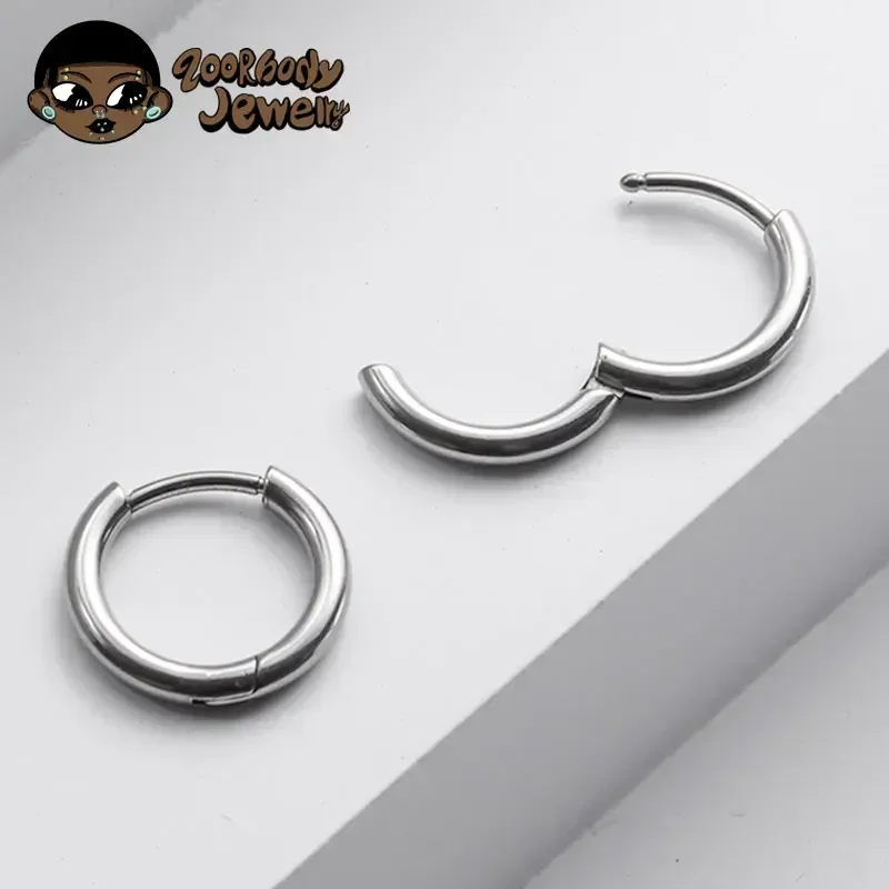 1 Pair Implant Grade F136 Titanium Minimalist Huggie Hoop Earrings Helix Rook Lobe Conch Simple Hoops Ear Piercing  8/10/12mm