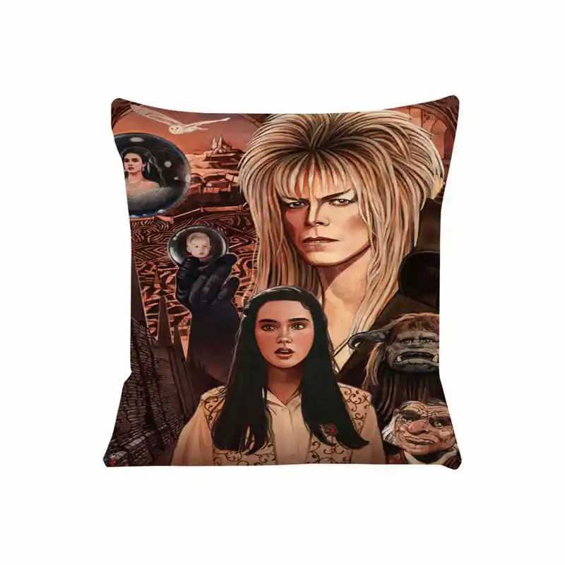 Labyrinth Horror Movie Cushion Cover for Sofa Pillow Case Cover Seat Car Throw Pillowcase 45x45cm For Home Decorative SJ-698