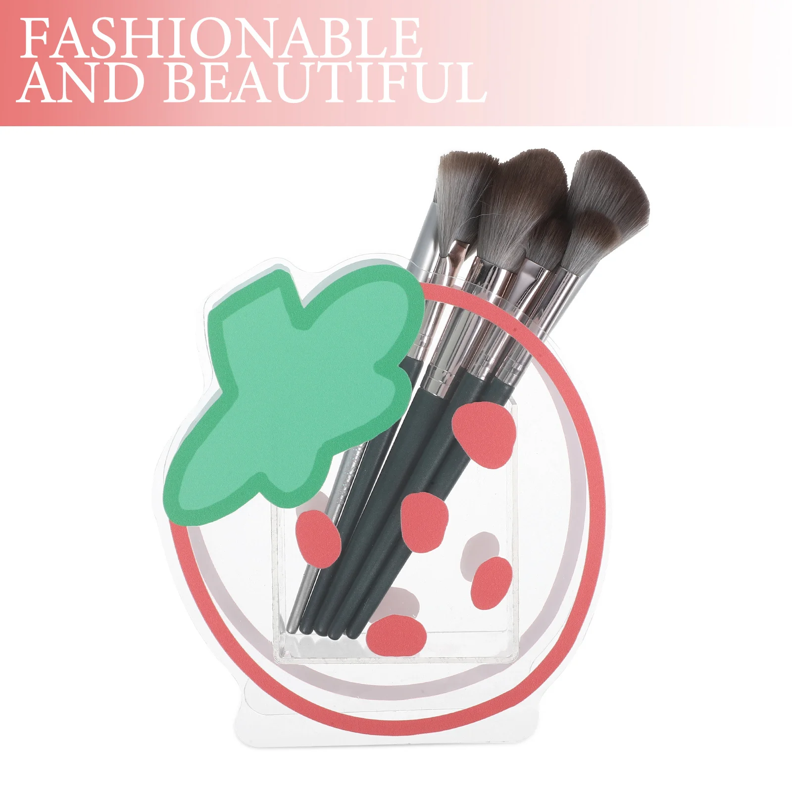 Strawberry Shaped Acrylic Stationery Box Pen Holder for Desktop Organizer Multi-Functional Storage Case Cosmetics Jewelry Office