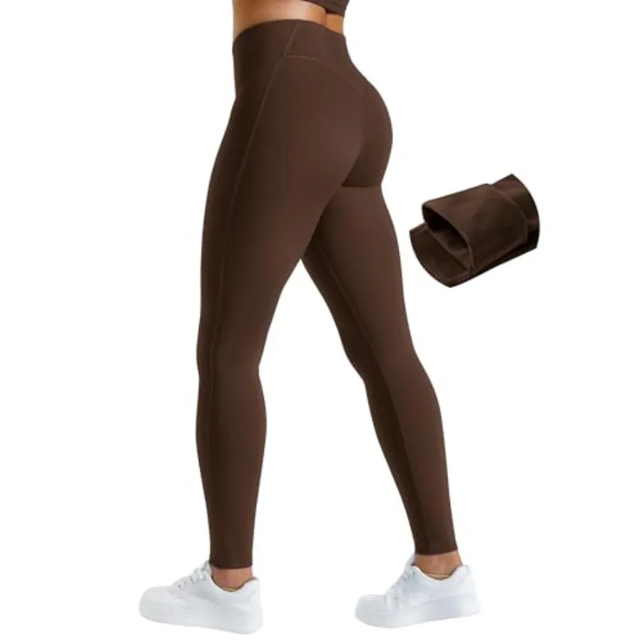 

AVGO Women's Fleece Lined Leggings Invisible Butt Scrunch Tights Winter Thermal Warm High Waisted Workout Hiking Yoga Pants