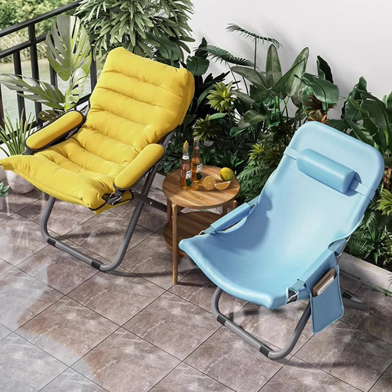 

Outdoor Luxury Recliner Floor Chair Minimalist Nordic Design Indoor Lounge Chairs Metal Party Sillas Playa Modern Furniture