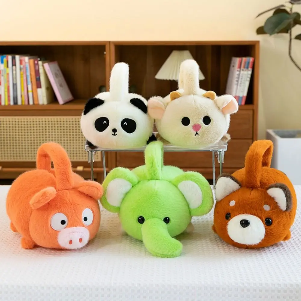 Bolsos de hombro portátiles de felpa de capibara de dibujos animados de Anime, bolsos de Capibara de conejo, Panda, bolso de felpa de animales de gran capacidad con cremallera para niñas