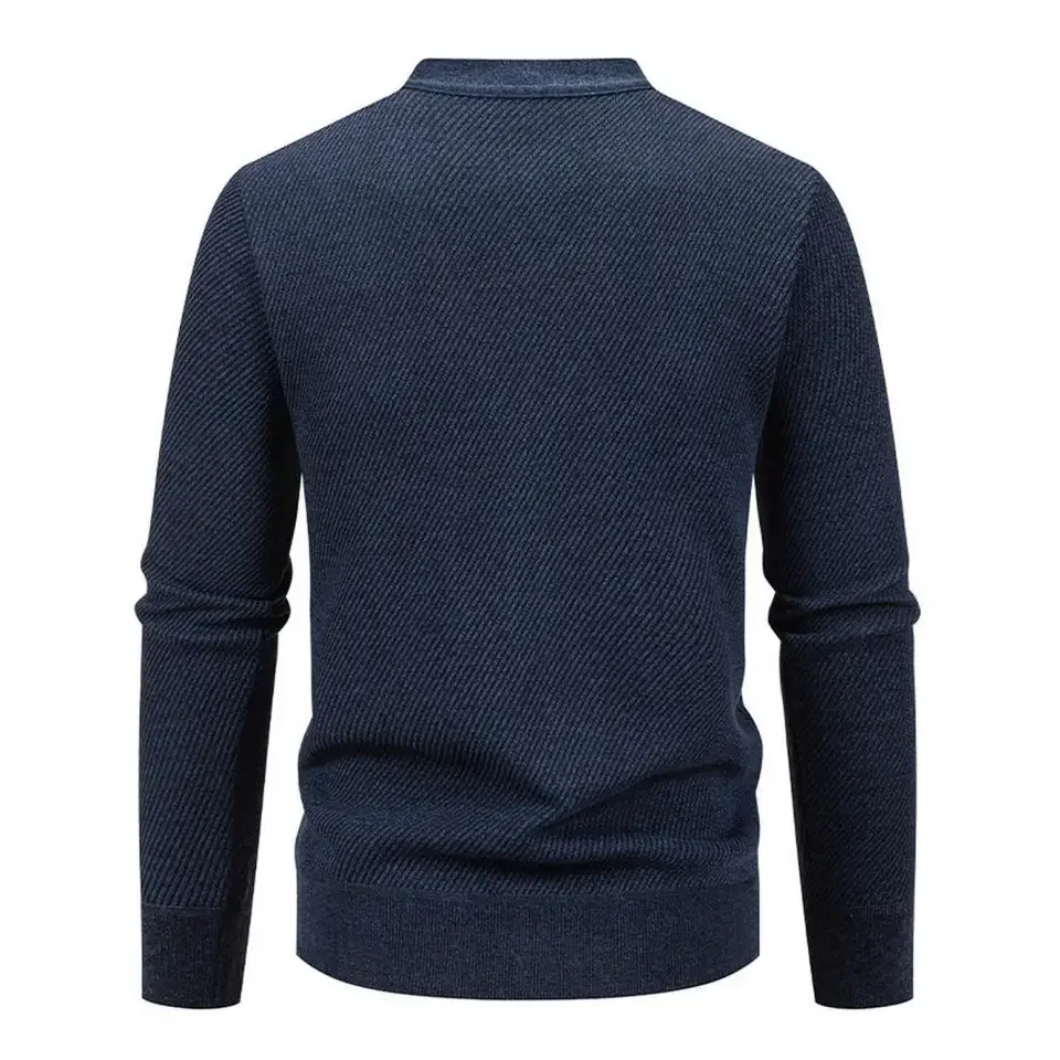 

Durable Knitwear for Men Stylish Men's V-neck Knit Cardigan with Button Placket Pockets Solid Color Winter Sweater for Autumn