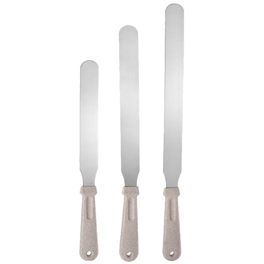 

3Pcs Wheat Straw Baking Spatulas Professional Grade Reusable Scrapers for Cake Cream Butter Multi-Functional Wear-Resistant