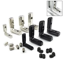 10/20Pcs Inside Hidden Bracket L Shape Interior Joint Corner Connector with Screws for 2020 3030 4040 4545 Aluminum Profile