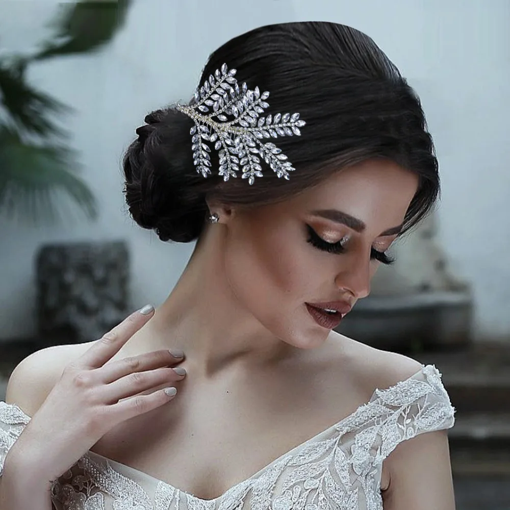 DZ020 Luxurious Bridal Comb Crystal Headwear Rhinestone Hair Accessories For Women Wedding Hair Clips for Women Tiara Headpiece